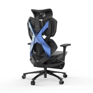X5 Plus Chaise de jeu de course par ordinateur noire Chaise élévatrice en maille ergonomique à dossier haut Style moderne avec siège confortable - Product Image 1