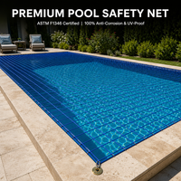 Filet de sécurité robuste pour piscine, résistant aux UV, pour piscine creusée, maille protectrice pour enfants et animaux domestiques avec crochets d'ancrage