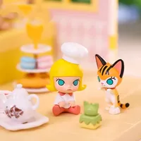 POP MART Molly Série Cuisine Boîte Mystère Blind Box Figurines Kawaii Ornements Décoration Maison Modèles de Bureau Poupées