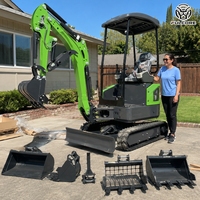 Mini-excavatrice FULCORE à quatre poteaux avec capot, performances hydrauliques puissantes pour travaux municipaux, livraison gratuite