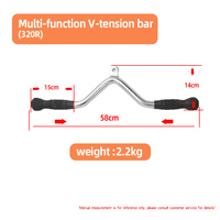 Barre de presse pour triceps en acier robuste avec poignée en caoutchouc antidérapante V Bar Cable Attachment Fitness Equipment Accessory