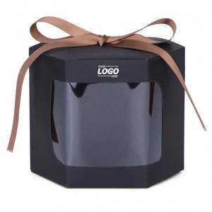 Cajas de Regalo Hexagonales con Ventanas de Exhibición, Cajas de Papel Premium con Tapas para Manualidades, Pasteles, Dulces para Fiestas de Boda - Product Image 2