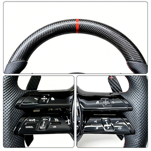 Volante Sportivo AMG in Fibra di Carbonio con Impugnature Laterali in Pelle Traforata, Upgrade per <span class=keywords><strong>Mercedes</strong></span> Benz Tutte le <span class=keywords><strong>Serie</strong></span> A <span class=keywords><strong>B</strong></span> C E S G GLS - Product Image 5