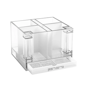 थोक गहना जूडाका व्यक्तिगत उपहार 2 नमक शेकर बेंचर कार्ड स्विवेल लुइट सिल्वरवेयर कैडडी ऐक्रेलिक कटलरी धारक - Product Image 5