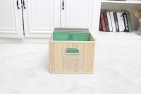 Organizador plegable grande de bambú natural para el hogar, archivador, caja de almacenamiento con tapa de carpeta colgante en el organizador del estante