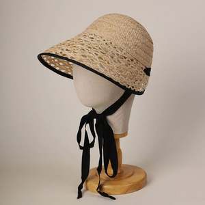 Nuevo Sombrero de Paja Rafia de Verano para Mujer, Estilo Lolita, con Visera Hueca y Cordones de Encaje, Ideal para Pesca y Viajes - Product Image 1