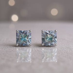 Pendientes de Cuarzo Arcoíris E603 con Corte Cuadrado y Engaste de Garra, Joyería de Cristal Clásica Unisex para Uso Diario - Product Image 2