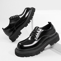 Mocassins pour hommes tendance et décontractés à bout pointu en cuir véritable, pour le bureau et les affaires, avec talon surélevé brillant et semelle épaisse