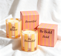 Lilin Aromaterapi Kaca dengan Cetakan Seni yang Dapat Disesuaikan C&H |   Lilin Aroma Rumah Mewah dengan Kotak Hadiah