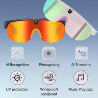 Lunettes de sport intelligentes IP68 pour l'extérieur avec traduction IA, protection UV, demi-monture photochromique et audio pour le cyclisme
