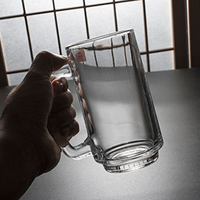 Verre à bière et à vin classique Blinkmax 350-400ML avec poignée, tasse en verre personnalisable pour cadeaux d'affaires