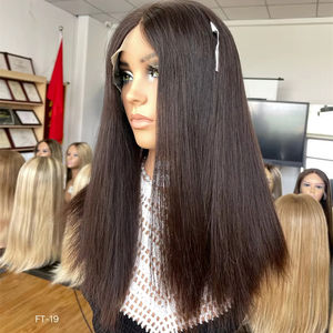 Pelucas judías de diseño de lujo de alta calidad cabello brasileño 100% Remy Virgen Color Natural HD encaje transparente recto blanco mujeres - Product Image 1