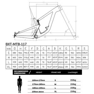 Bicicleta de Montaña BXT 29er All Mountain con Suspensión Completa 2025 VPP, Poste de Asiento Telescópico, DEORE M6100, Se Acepta OEM/ODM, Suspensión AM - Product Image 5