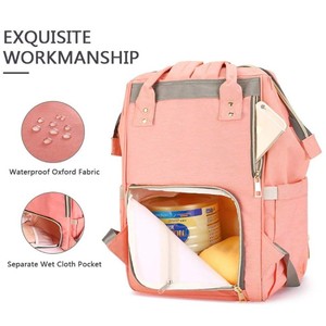 Zaino per pannolini per mamma, <span class=keywords><strong>borsa</strong></span> per pannolini impermeabile con ganci per passeggino zaino - Product Image 4