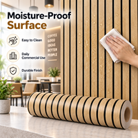 Papier peint auto-adhésif en lattes de bois, à coller et à décoller, revêtement mural géométrique, résistant à l'humidité, pour intérieur commercial