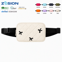 Sac banane matelassé et rembourré en tissu recyclé, avec logo personnalisé, sac de taille, sac bandoulière, sac banane croisé, vente en gros, usine OEM