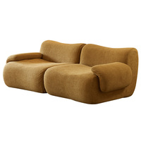 Ensemble modulaire de canapé en flanelle compact - Petit format - Style minimaliste - Design de salon pour appartement et hôtel. Tofu Lemi