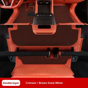 विशेष रूप से डिजाइन किया गया 10 मिमी मोटी पूरी तरह से संलग्न चमड़े के प्लेड पैटर्न को पूर्ण सेट फर्श मैट और उप-टेंग लैडर - Product Image 6