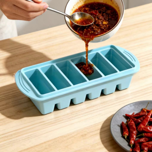 Bpa Free Food Grade Silicone Ice Tray Freezer Mold Food Storage <b>Box</b> With Silicone Cover Lid <b>Stackable</b> Leakproof Dishwasher Safe - Product Image 5