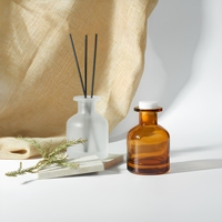 Bouteille en verre cylindrique vide de 50 ml, 100 ml, 250 ml, ambrée, noire, transparente, givrée, pour diffuseur de parfum à bâtonnets d'aromathérapie