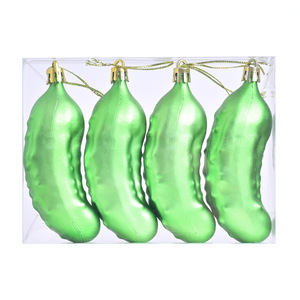 Nouvelle décoration de sapin de Noël, ornement suspendu en forme de concombre vert pour Noël - Product Image 5
