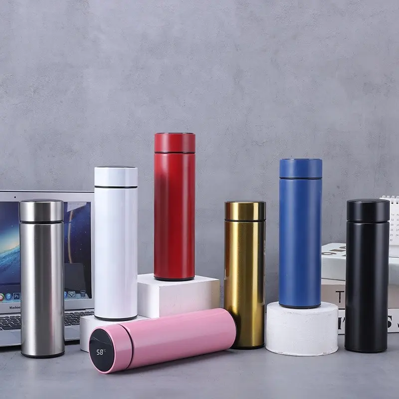 Stainless steel Bottle Smart Thermos Cup 500ml Display Temperature Bottle Touch LED Display Smart Water Bottle