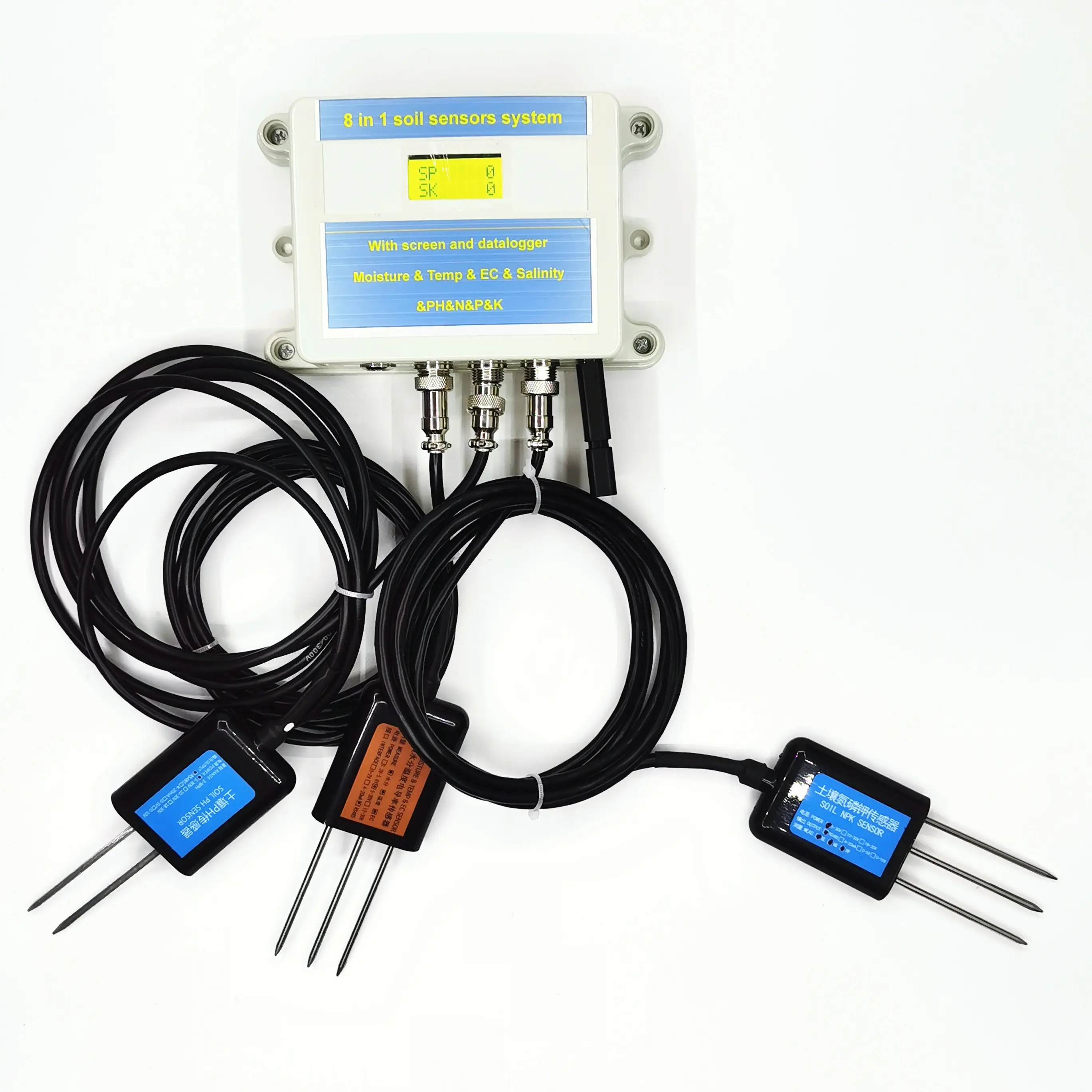 IOT SOLUTIONS SOFTWARE SERVER 8 IN 1 SCREEN DATA LOGGING INTEGRATOR  MOISTURE TEMPERATURE PH EC SALINITY NPK IOT SOIL SENSOR