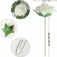 25 pièces de fleurs artificielles en mousse, roses, décoration de mariage DIY, cadeau pour la Saint-Valentin, bouquet de mariée