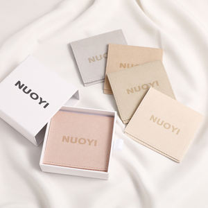 Pochette à bijoux en microfibre de daim rose directe d'usine conteneur de bijoux personnalisé pour les pochettes d'enveloppe de faux daim d'affichage de collier - Product Image 6