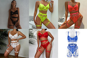 Soutien-Gorge Bralette Femme Lingerie Transparente Sexy Ensembles Sous-Vêtements Chauds de Nuit Féminins pour Dames et Filles - Product Image 5