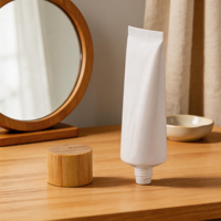 Envases de Bambú para Productos Cosméticos y de Cuidado Personal, Tubos Exprimibles para Lociones y Cremas, Ideales para Baño, Oficina y Viajes