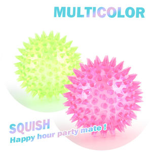 Fabrika üretimi, toksik olmayan, ışıklı LED'li, dikenli, zıplayan top, dikenli kauçuk stres topu, plastik TPR malzemeden yapılmış, promosyon tipi, 6 cm, yaşlar için uygun. - Product Image 3