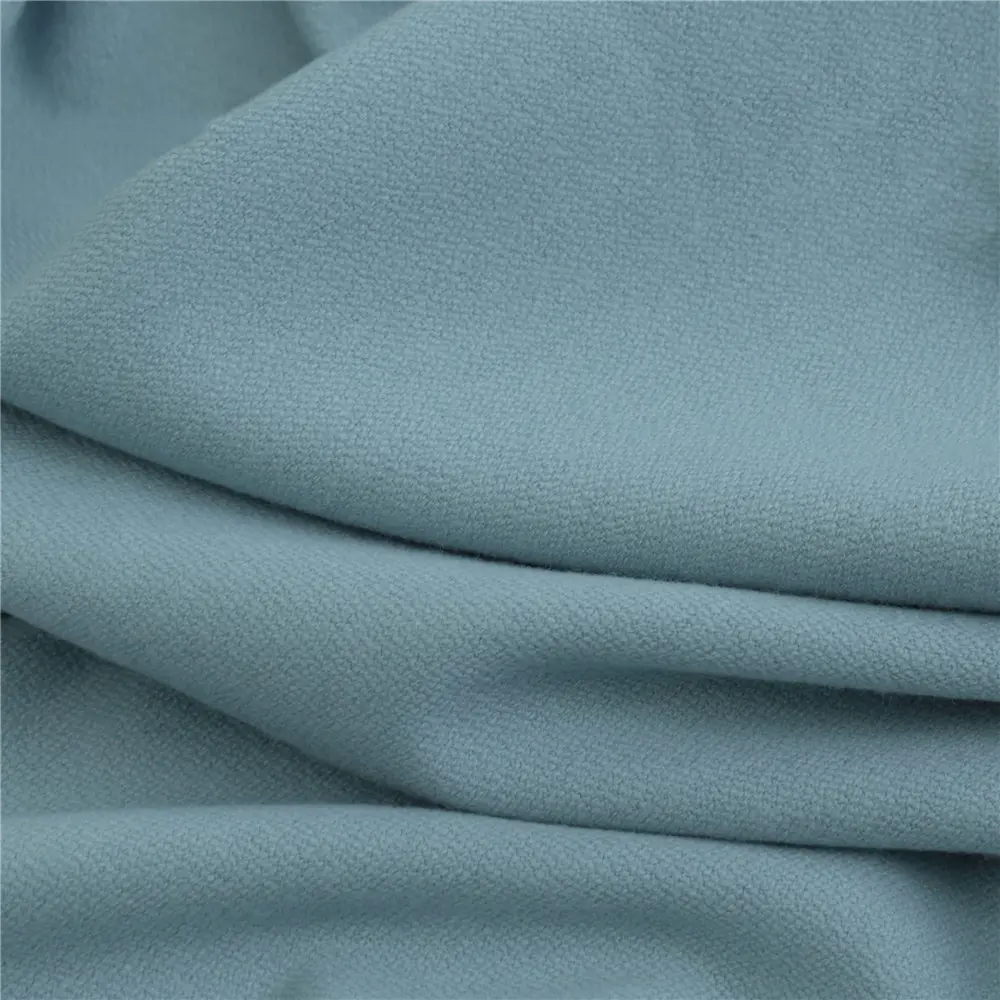 New Luxury Light Gray Blue Maiden Tweed Fabric Suiting Suede Worsted Wool Cashmere Silk Wool Fabric