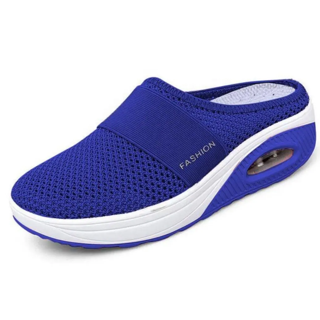 Amazon Hot Selling Creative Breathable Lightweight Shock Absorbing Comfortable No Heel Slip On Mesh Air Cushion Shoes For Men
