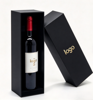 Boîte cadeau en papier mat de luxe avec logo personnalisé, ensemble de vin, boîte à champagne, whisky, vin rouge, boîte d'emballage pour bouteille de vin et verre