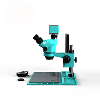 Microscopio Triocular con Zoom Óptico RF4 RF7050TVD2-4KC1-M156, Cámara 4K, Pantalla HD de 15.6 Pulgadas, Reparación de Chips CPU IC, Soldadura