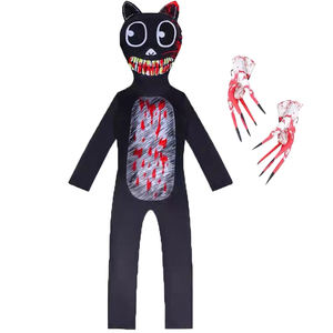 Grosir kostum Anime uniseks sirene kepala permainan untuk anak-anak putih kucing hitam baju Halloween gaya kartun setelan poliester - Product Image 3