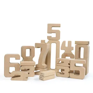 Mainan Edukatif matematika kayu, alat bantu pengajaran matematika kayu blok bangunan nomor kayu untuk anak-anak