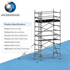 Torre di Ponteggio Mobile in Alluminio con Piattaforma e Ruote per Eventi, Costruzioni, Pittura e Ristrutturazioni - Product Image 3