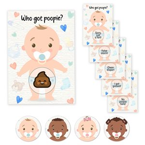 Nouveau design Baby Shower <span class=keywords><strong>Raffle</strong></span> Card Game Poopie Pattern Scratch Off Lottery <span class=keywords><strong>Tickets</strong></span> Party Card Designs - Product Image 4