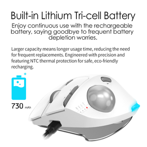 Souris Trackball sans fil <span class=keywords><strong>ZELOTES</strong></span> F33 2.4G RGB Ergonomique Rechargeable avec Contrôle par le Pouce pour PC, Connexion à 3 Appareils - Product Image 4