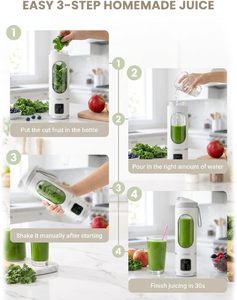 <b>Mini</b> <b>Juicer</b> Rechargeable Portable Blender Cup for Fruit Juice Smoothie Making - Product Image 6