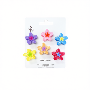 Fermaglio per capelli con fiore di frangipani da 8 cm per donne e ragazze, accessori per capelli colorati - Product Image 1