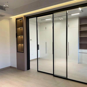 Porte coulissante en aluminium ZEYI avec commande <span class=keywords><strong>solaire</strong></span> automatique, porte intérieure en verre coulissante, portes invisibles à faible visibilité - Product Image 5