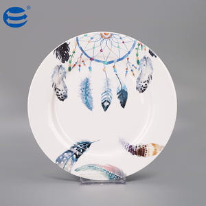 Set da cena in ceramica con stampa di piume a colori personalizzati di lusso in porcellana nuova porcellana <span class=keywords><strong>bone</strong></span> <span class=keywords><strong>china</strong></span> con teiera caffè tazza da cena set - Product Image 5