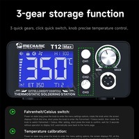 Station de soudage MECHANIC T12 MAX 75W Fer à souder thermostatique 3 vitesses Stockage Réparation de circuits imprimés Fer à souder numérique intelligent