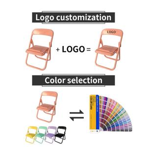 Small Foldable Custom Logo Plastic Portable Mini Chair Shape Cell <b>Phone</b> Stand Holder in <b>Bulk</b> - Product Image 6