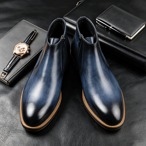 Botas <span class=keywords><strong>Chelsea</strong></span> de Piel Genuina para Hombre, Antideslizantes, Ligeras, con Banda Elástica para Viajes y Senderismo al Aire Libre - Product Image 2