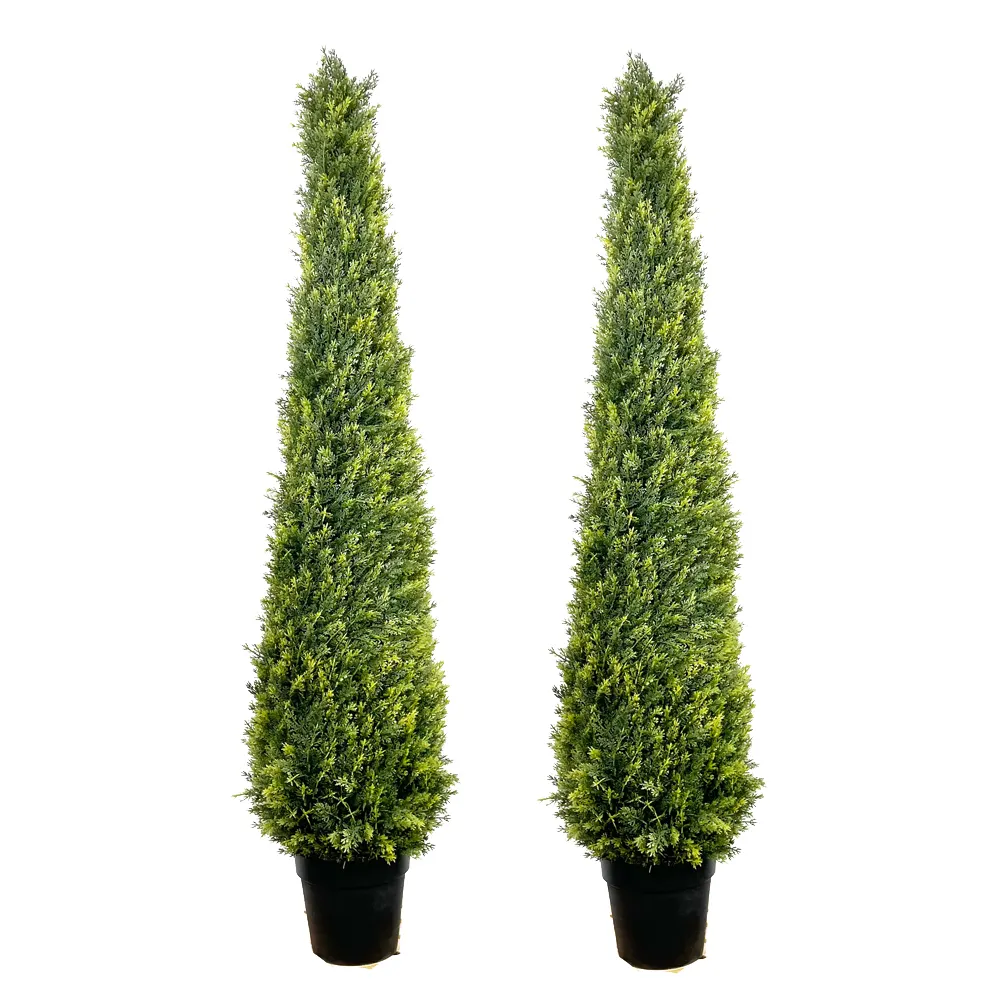 Großhandel künstliche Pflanze Faux Buchsbaum Topiary Spiral Cedar Cypress Tree UV-beständig für Wohnkultur Indoor Outdoor