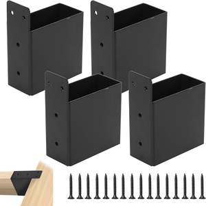 Connecteur de poutre de <span class=keywords><strong>poteau</strong></span> en acier robuste Support de toit de pergola 2x4 pour supports de montage de poteaux en bois 2 'x 4' Conception de support triangulaire - Product Image 2